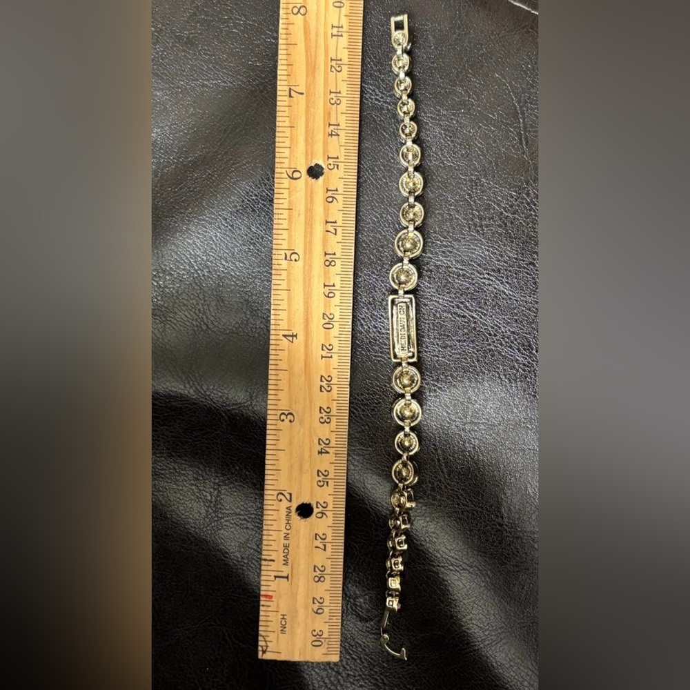 Heidi Daus Art Deco Gold and Brown Crystal Bracelet. Signed - Picture 4 of 6